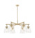 Downtown Urban Six Light Chandelier in Champagne Bronze (405|410-6CR-CB-G412-7SDY)