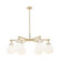 Downtown Urban Six Light Chandelier in Champagne Bronze (405|410-6CR-CB-G410-7WH)