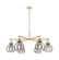 Downtown Urban Six Light Chandelier in Champagne Bronze (405|410-6CR-CB-G410-7SM)