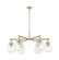 Downtown Urban Six Light Chandelier in Champagne Bronze (405|410-6CR-CB-G410-7CL)