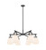 Downtown Urban Six Light Chandelier in Matte Black (405|410-6CR-BK-G412-7WH)