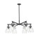 Downtown Urban Six Light Chandelier in Matte Black (405|410-6CR-BK-G412-7SDY)
