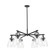 Downtown Urban Six Light Chandelier in Matte Black (405|410-6CR-BK-G412-7CL)