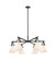 Downtown Urban Six Light Chandelier in Matte Black (405|410-6CR-BK-G411-7WH)