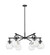 Downtown Urban Six Light Chandelier in Matte Black (405|410-6CR-BK-G410-7SDY)