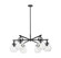 Downtown Urban Six Light Chandelier in Matte Black (405|410-6CR-BK-G410-7CL)