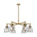 Downtown Urban Six Light Chandelier in Brushed Brass (405|410-6CR-BB-G412-7SM)
