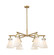 Downtown Urban Six Light Chandelier in Brushed Brass (405|410-6CR-BB-G411-7WH)