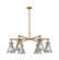 Downtown Urban Six Light Chandelier in Brushed Brass (405|410-6CR-BB-G411-7SM)