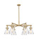 Downtown Urban Six Light Chandelier in Brushed Brass (405|410-6CR-BB-G411-7CL)