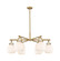 Downtown Urban Six Light Chandelier in Brushed Brass (405|410-6CR-BB-G410-7WH)