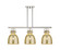 Downtown Urban Three Light Island Pendant in Polished Nickel (405|410-3I-PN-G412-10ME)