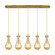 Downtown Urban Five Light Linear Pendant in Brushed Brass (405|125-451-1P-BB-G451-5ME)
