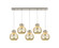 Newton Five Light Linear Pendant in Polished Nickel (405|125-410-1PS-PN-G410-8ME)