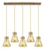 Downtown Urban Five Light Linear Pendant in Brushed Brass (405|125-410-1PS-BB-G411-8ME)