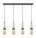Downtown Urban Four Light Linear Pendant in Matte Black (405|124-452-1P-BK-G452-4ME)