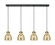 Downtown Urban Four Light Linear Pendant in Matte Black (405|124-410-1PS-BK-G412-8ME)