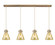 Downtown Urban Four Light Linear Pendant in Brushed Brass (405|124-410-1PS-BB-G411-8ME)