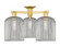 Arcadia Three Light Semi-Flush Mount in Satin Gold (405|716-3F-SG-G559-8SM)