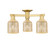 Arcadia Three Light Semi-Flush Mount in Satin Gold (405|716-3F-SG-G559-5ME)