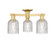 Arcadia Three Light Semi-Flush Mount in Satin Gold (405|716-3F-SG-G559-5CL)