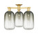 Arcadia Three Light Semi-Flush Mount in Satin Gold (405|716-3F-SG-G482-7SL)