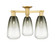Arcadia Three Light Semi-Flush Mount in Satin Gold (405|716-3F-SG-G480-6SL)