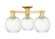 Arcadia Three Light Semi-Flush Mount in Satin Gold (405|716-3F-SG-G458-7CL)