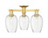 Arcadia Three Light Semi-Flush Mount in Satin Gold (405|716-3F-SG-G457-6CL)