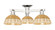 Arcadia Three Light Semi-Flush Mount in Polished Nickel (405|716-3F-PN-NBD2-75-NAT)