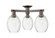 Arcadia Three Light Semi-Flush Mount in Oil Rubbed Bronze (405|716-3F-OB-G459-6CL)