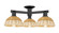 Arcadia Three Light Semi-Flush Mount in Matte Black (405|716-3F-BK-NBD2-75-NAT)