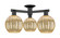 Arcadia Three Light Semi-Flush Mount in Matte Black (405|716-3F-BK-G458-7ME)