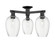 Arcadia Three Light Semi-Flush Mount in Matte Black (405|716-3F-BK-G457-6CL)