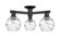 Arcadia Three Light Semi-Flush Mount in Matte Black (405|716-3F-BK-G1213-6CL)