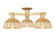 Arcadia Three Light Semi-Flush Mount in Brushed Brass (405|716-3F-BB-NBD2-75-NAT)