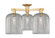 Arcadia Three Light Semi-Flush Mount in Brushed Brass (405|716-3F-BB-G559-8SM)