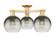 Arcadia Three Light Semi-Flush Mount in Brushed Brass (405|716-3F-BB-G483-8SL)
