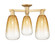 Arcadia Three Light Semi-Flush Mount in Brushed Brass (405|716-3F-BB-G480-6AM)