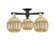 Arcadia Three Light Semi-Flush Mount in Black Antique Brass (405|716-3F-BAB-G458-7ME)