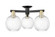 Arcadia Three Light Semi-Flush Mount in Black Antique Brass (405|716-3F-BAB-G458-7CL)