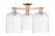 Arcadia Three Light Semi-Flush Mount in Antique Copper (405|716-3F-AC-G559-8SDY)