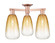 Arcadia Three Light Semi-Flush Mount in Antique Copper (405|716-3F-AC-G480-6AM)