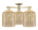Arcadia Three Light Semi-Flush Mount in Antique Brass (405|716-3F-AB-G559-8ME)