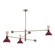 Clare Three Light Pendant in Polished Nickel w/Sugar Plum, Rose Water Painted (165|SM11RW)