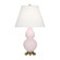 Small Double Gourd One Light Accent Lamp in Rose Water Glazed Ceramic w/Antique Natural Brass (165|RW10X)
