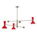 Clare Three Light Pendant in Polished Nickel w/Ruby Red Painted (165|RR11RR)