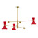 Clare Three Light Pendant in Modern Brass w/Ruby Red Painted (165|RR10RR)