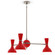 Clare Three Light Chandelier in Polished Nickel w/Ruby Red Painted (165|RR04RR)