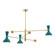 Clare Three Light Pendant in Modern Brass w/Peacock Painted (165|PC10PC)